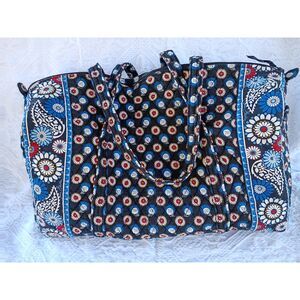 1990's Vera Bradley Quilted Duffle Bag Cotton Tote Baby Diaper Bag Zip Carry-all